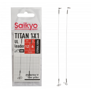 Поводок Saikyo Titan 1x1 UL STOUL1204, 4кг/12см, 2шт Поводок Saikyo Titan 1x1 UL STOUL1204, 4кг/12см, 2шт